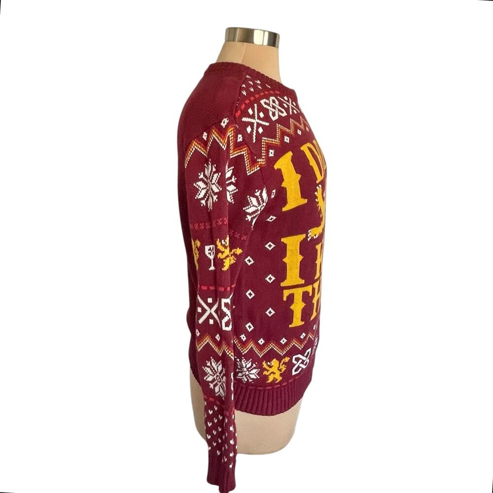 Game of Thrones I Drink and I Know Things Ugly Christmas Sweater Red Size Small - Picture 7 of 10